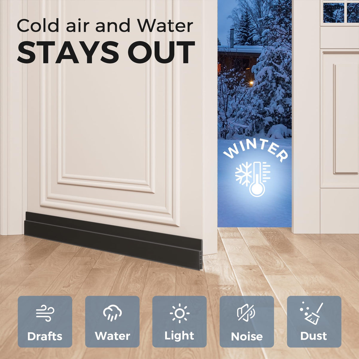 Grotheory 2 Pack Door Draft Stopper, Sweep, Weather Stripping Seal
