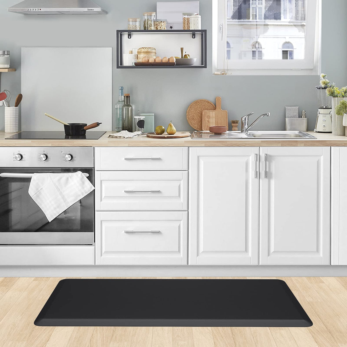 Kitchen Mat Cushioned Anti Fatigue Rug Standing and Comfort Floor Mats Chocolate 39"L x 17.3"W x 0.5"Th