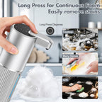 Automatic Soap Dispenser, Foaming Soap Dispenser Touchless with Continuous Dispensing, 4-Level Adjustable, Rechargeable Hand Soap Dispensers, Wall Mounted or Countertop for Bathroom & Kitchen Gold