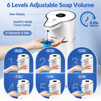 Automatic Liquid Soap Dispenser Touchless,6-Level Adjustable,USB Rechargeable Smart Soap Dispenser,16.9oz/500mL Compatible with Thick Thin Dish/Hand Soap for Bathroom Accessories Kitchen Sink-White White Gel