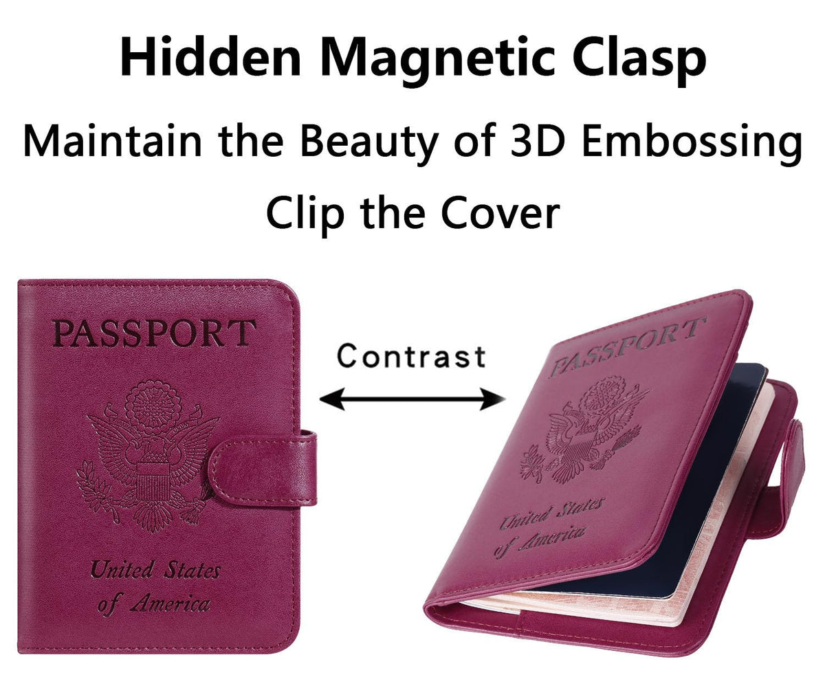 Passport Holder Cover Wallet RFID Blocking, Travel Essentials Pink Passport Covers