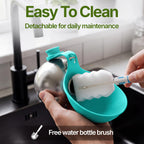 Portable Stainless Steel Dog Water Bottle with Foldable Silicone Bowl