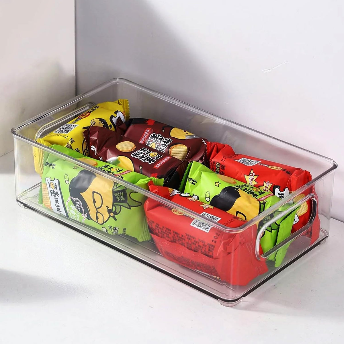 Clear Plastic Storage Bins, Pantry Organizers and Storage, Kitchen Organization and Storage Containers Bins for Organizing, Fridge, Freezer, Bathroom, Pantries, Medicine Cabinet Organizer Bin 4 10.8 X 7.9 X 3.4