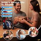 ChillGo Wearable Neck Fan – 8000mAh Battery, 9000RPM Twin Turbines with LED Display, Max 16H Runtime, 4 Wind Levels, Ultra‑Light & Noiseless, Great Gift for Outdoorsy Men and Women – Midnight Black
