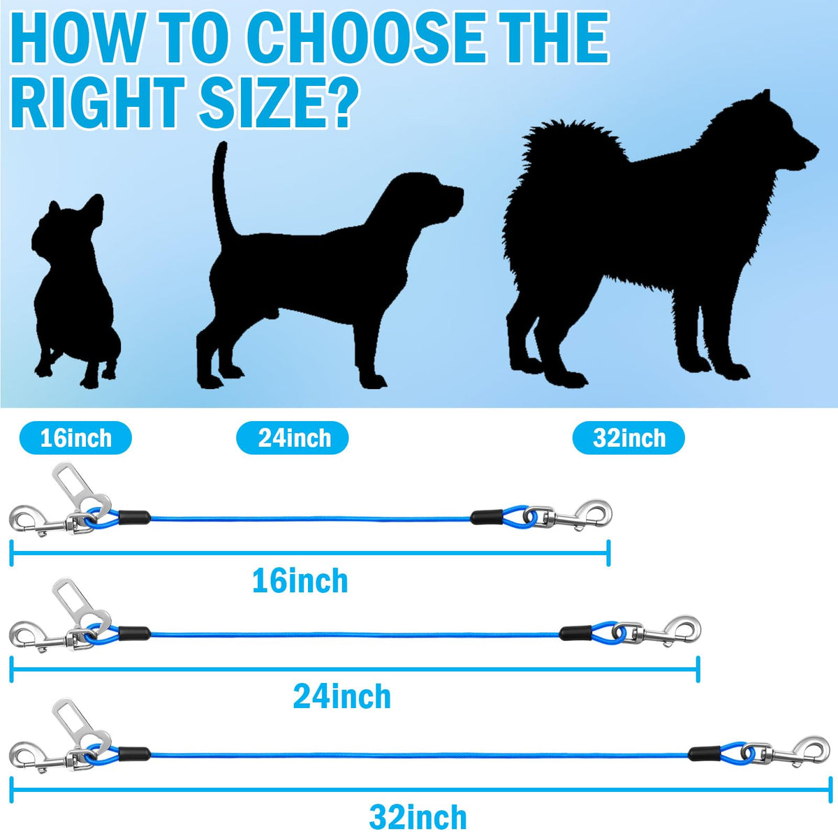 Dog Car Safety Harness, Seatbelt Leash 16inch For Small Dog