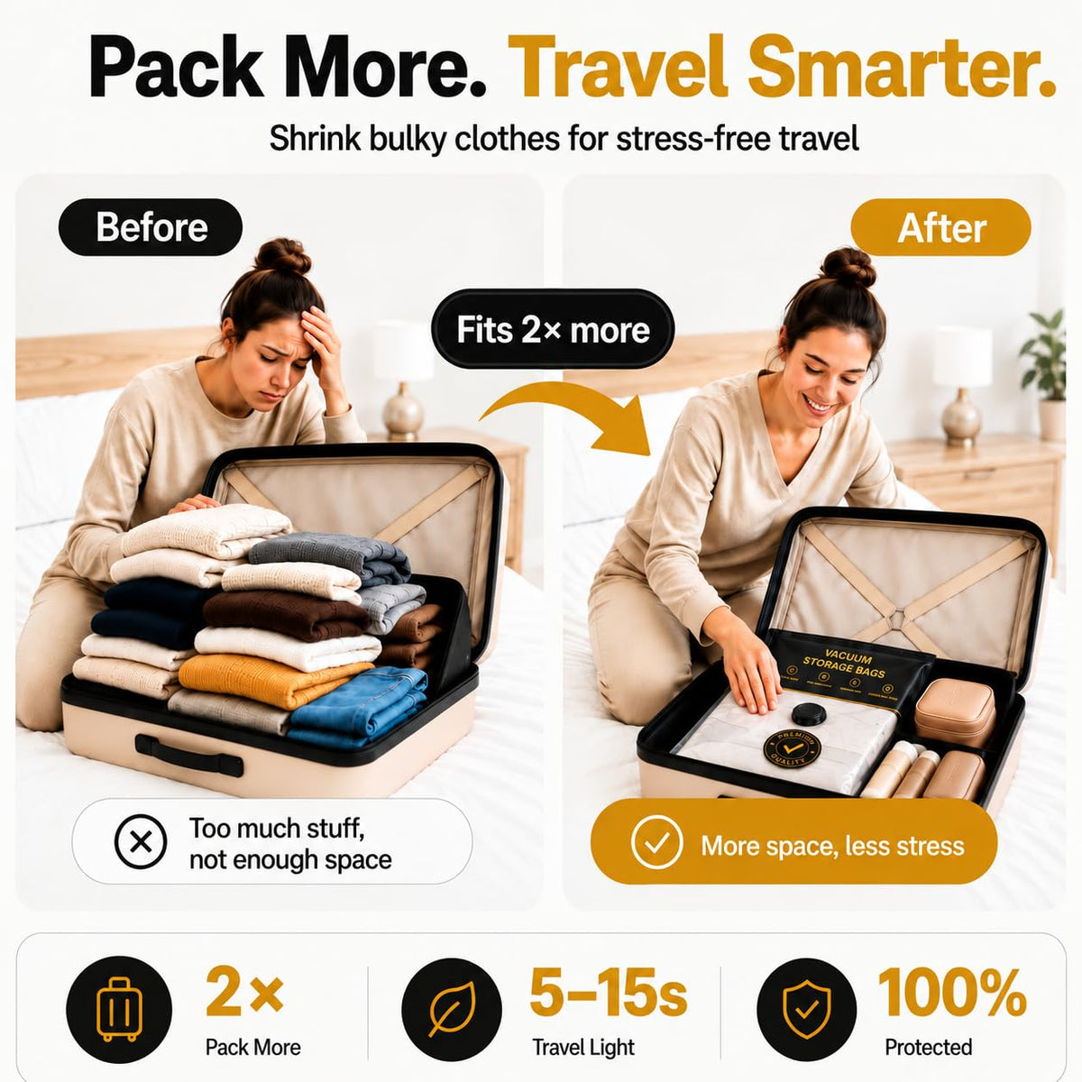12 Pack Vacuum Storage Bags with Electric Pump for Travel, Clothing & Home 12 Combo
