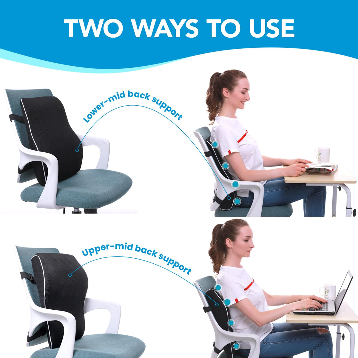 Lumbar Support Pillow for Office Chair, Home Essentials,Gifts for...
