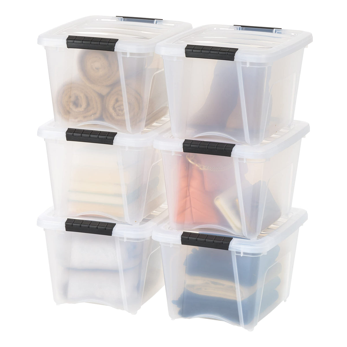 IRIS USA 4-Pack 13 Quart Storage Bins with Lids, Clear