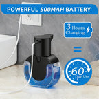 Automatic Soap Dispenser Touchless,Rechargeable Foaming Soap Dispenser,15oz/420ml Smart Hand Soap Dispensers,4-Level Adjustable,Wall Mount for Bathroom Kitchen Dish Soap,Hands-Free (Black) Black Foam