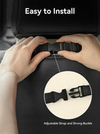 Multi-Functional Car Tissue Holder with ‌2 Storage Nets, Tissue Box Cover Black