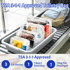 4 Pieces Clear Cosmetic Bags Bulk TSA Approved Toiletry Bag for Travel PVC Waterproof Clear Makeup Pouch with Zipper for Men and Women Carry-on Travel Essentials 4pcs SML Black