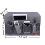 Zafit Bedside Storage Organizer - 6 Pockets, Table Cabinet Caddy for Remotes, Phone, Glasses (Grey) 6 Pockets-Grey