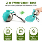 Portable Stainless Steel Dog Water Bottle with Foldable Silicone Bowl