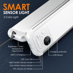 RUIKORING 8.5" Under Cabinet Lighting 6 Pack, 3 Colors Closet Lights Silver