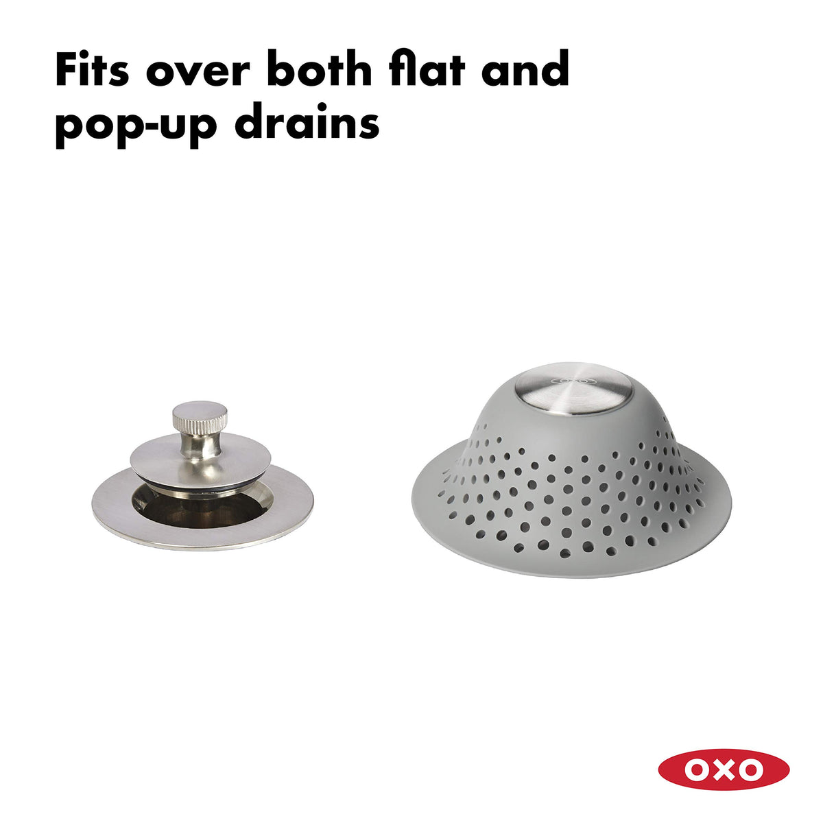 OXO Good Grips Silicone Shower & Tub Drain Protector, Hair Catcher