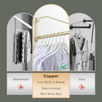 NEWRAIN Folding Wall Mounted Clothes Hanger Rack Clothes Hook Solid Brass with Swing Arm Holder Clothing Hanging System Closet Storage Organizer Heavy Duty Drying Rack Wall Mount,Brushed Gold Triangle Brushed Gold