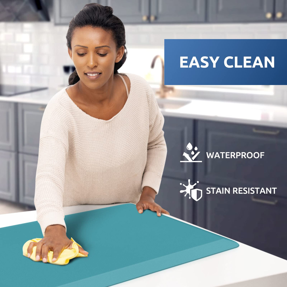 Kitchen Mat Cushioned Anti Fatigue Rug Standing and Comfort Floor Mats Chocolate 39"L x 17.3"W x 0.5"Th