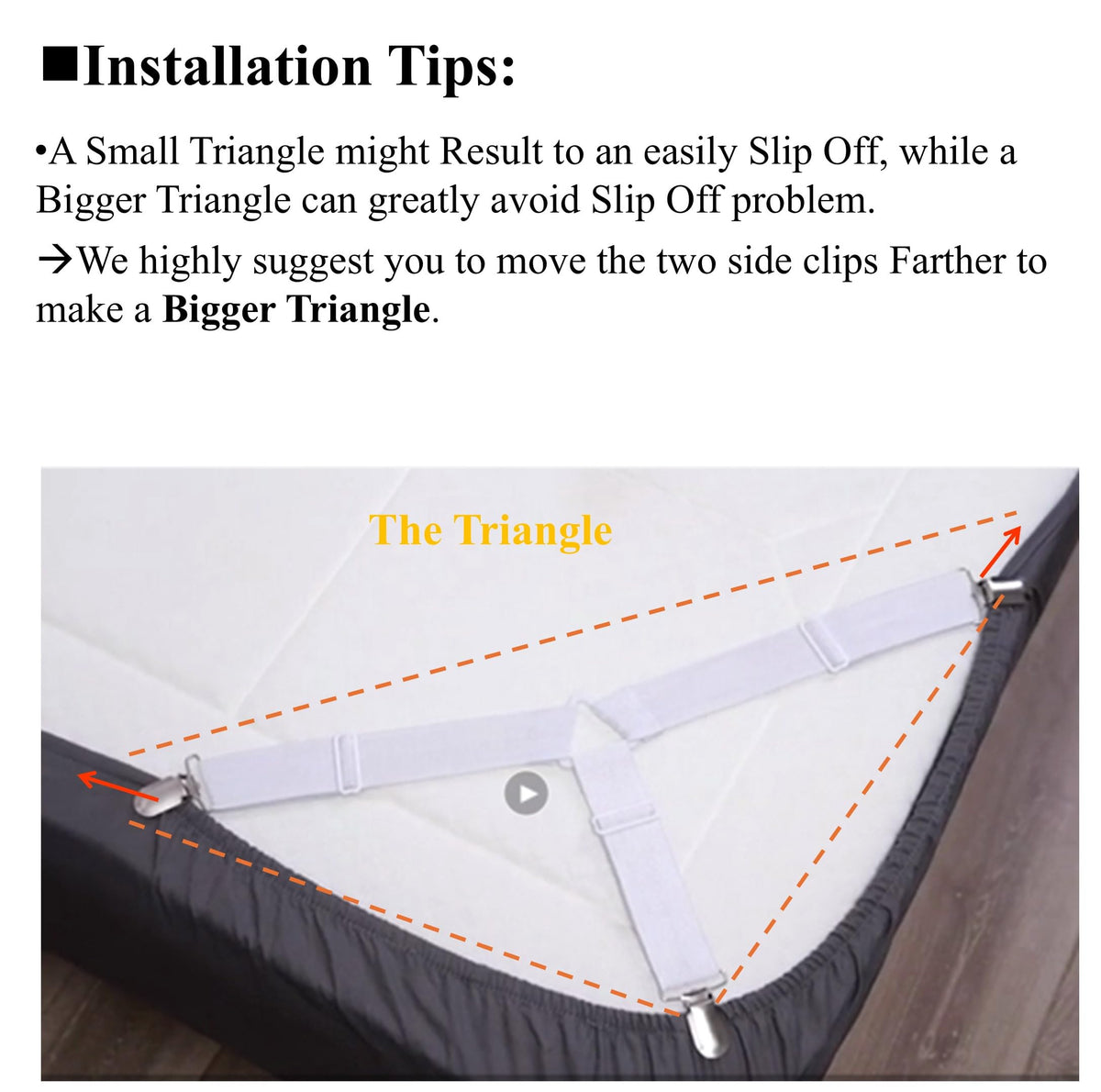 RayTour Bed Sheet Holder Straps Sheet Keepers Bedsheet Holders Fasteners 2 Sets 2 Sets - 8 Straps