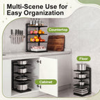1 Pack 4Tier Pot Pan Organizer Under Cabinet Adjustable Heavy Duty 1
