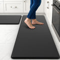 Kitchen Mats for Floor, [2PCS] Anti-Fatigue Kitchen Rugs, Black 2pc: 17" x 29" + 17" x 47"