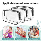 20 Pack Clear Makeup Bags Bulk, PVC Cosmetic Pouches with Zipper