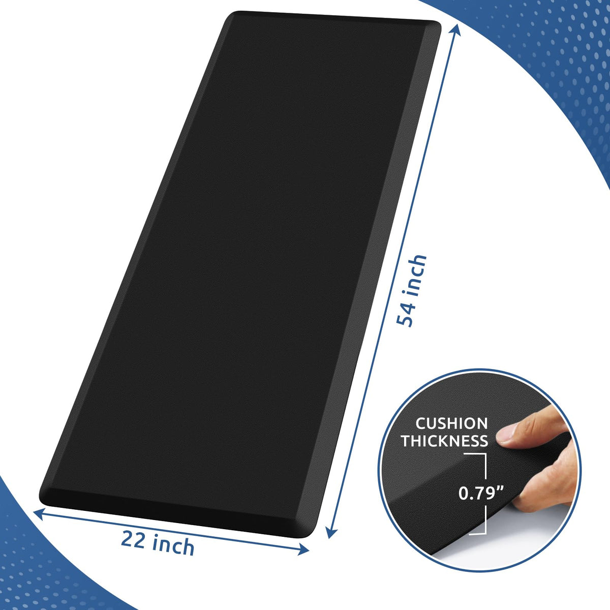 Kitchen Mat Cushioned Anti Fatigue Rug Standing and Comfort Floor Mats Chocolate 39"L x 17.3"W x 0.5"Th