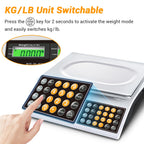 Price Computing Scale 66lb Digital Commercial Produce Scale Stainless Steel Scale Pan-Large Size