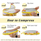 7 Pcs Compression Packing Cubes Travel for Suitcases, Luggage Organizer Washable Storage Bags Set for Backpack Travel- Packaging Cubes for Carry-Ons and Storage yellow orange