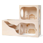 Wooden Hamster Hideout House, Small‑Pet Habitat Tunnel, Living Room