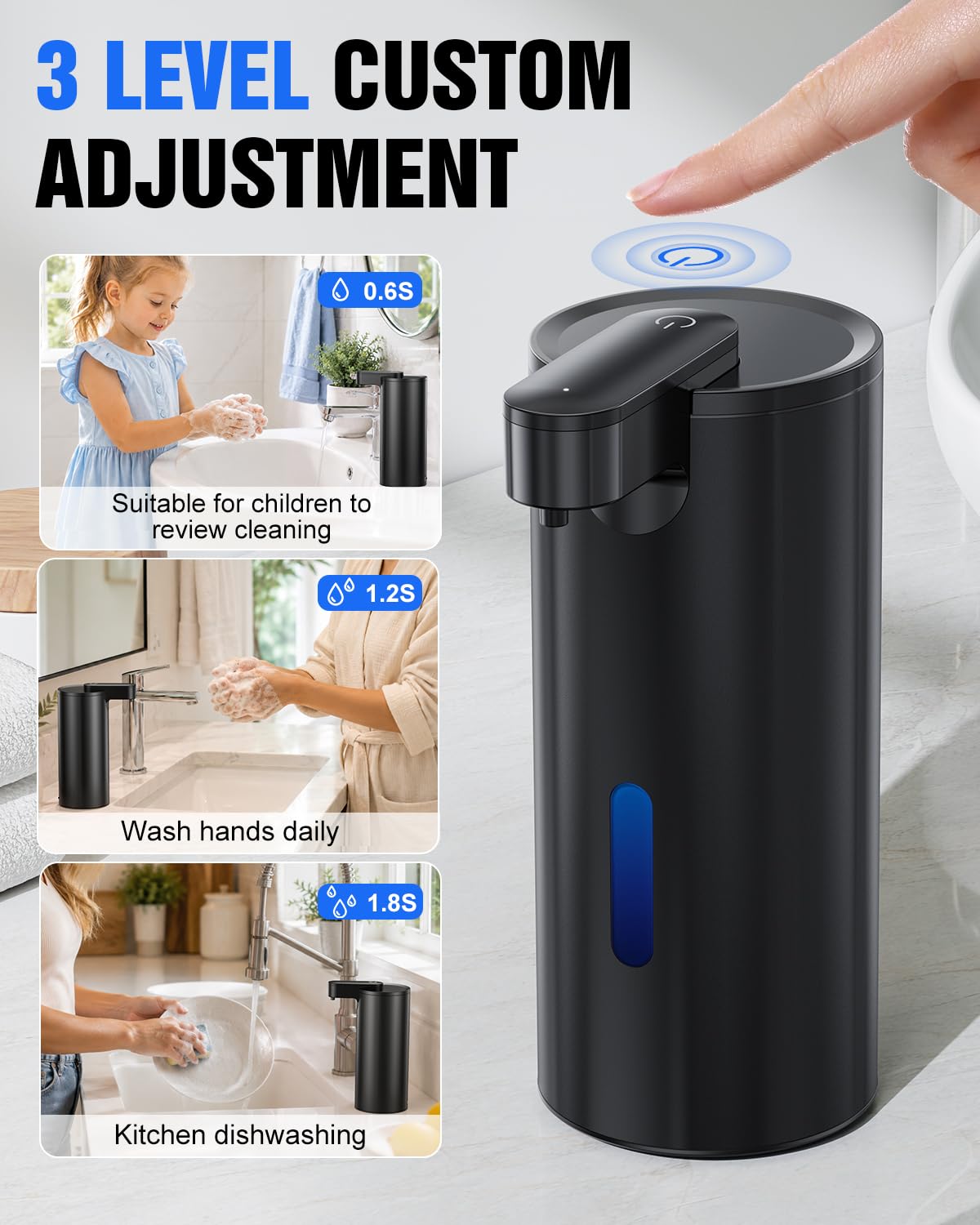 Fantictas Automatic Soap Dispenser Touchless, Stainless Steel 11.5 oz Gel