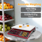 Price Computing Scale 66lb Digital Commercial Produce Scale Stainless Steel Scale Pan-Large Size