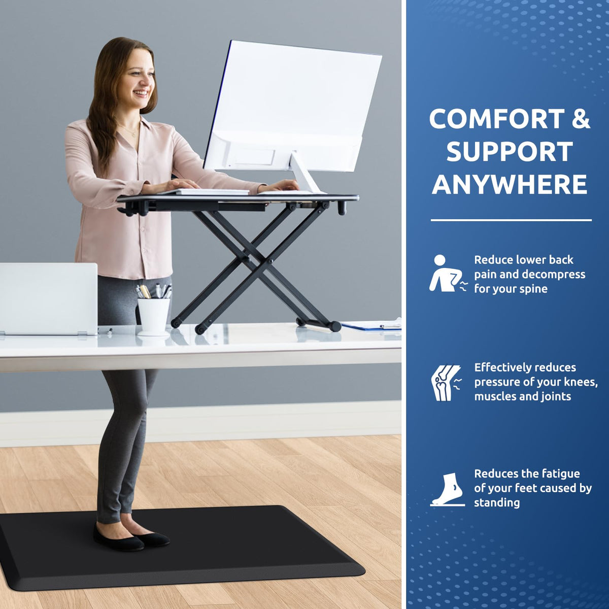 Kitchen Mat Cushioned Anti Fatigue Rug Standing and Comfort Floor Mats Chocolate 39"L x 17.3"W x 0.5"Th
