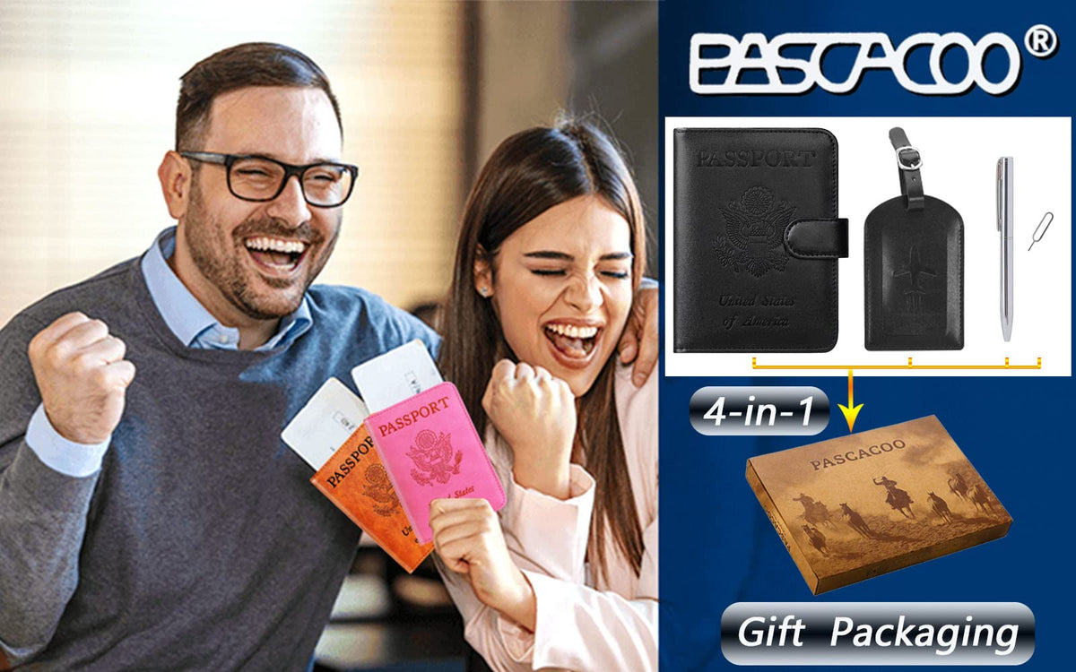 Passport Holder Cover Wallet RFID Blocking, Travel Essentials Pink Passport Covers