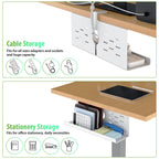 Under Desk Cable Management Tray and Metal Cord Organizer