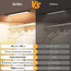 Gritin 14.7inch Under Cabinet Lighting Rechargeable 2 Pack Silver 14.7 inch