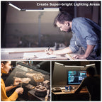 Airlonv LED Desk Lamp with Clamp, 17" Stepless Dimming Light, Black Standard