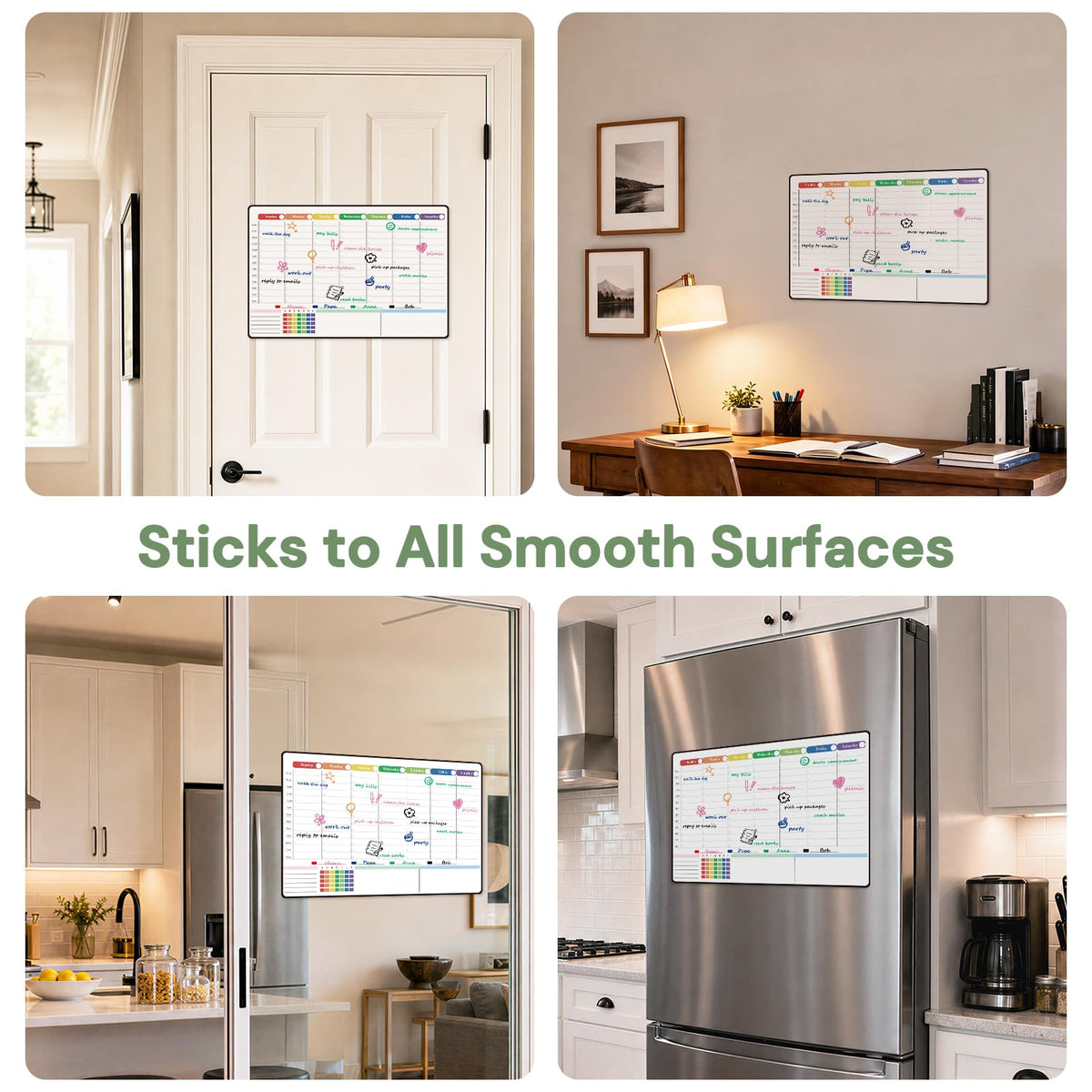 Magnetic Dry Erase Weekly Calendar Board