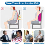 Lumbar Pillow for Chair and Car, Back Support for Office, Memory Foam Cushion with Mesh Cover - Black