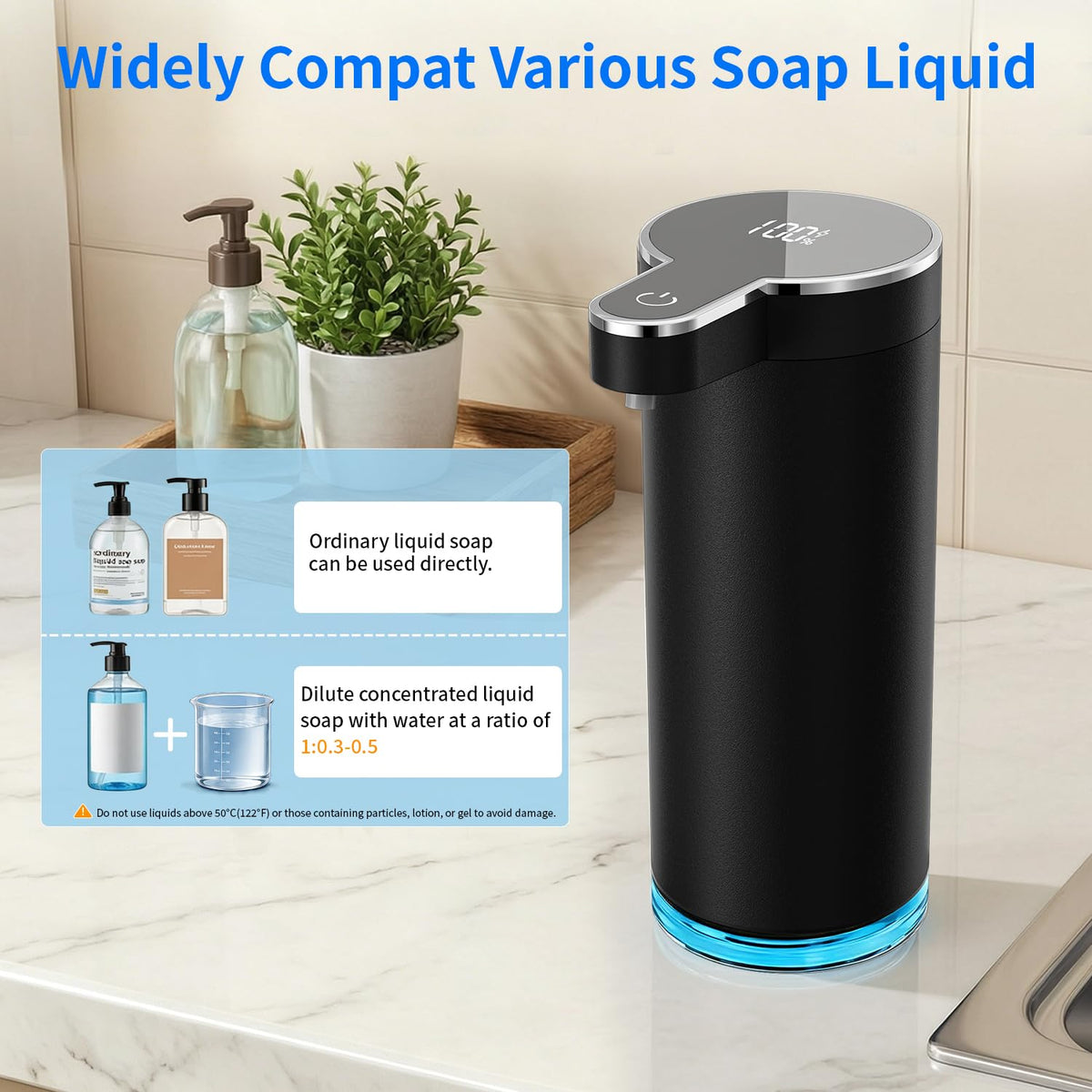 Automatic Foaming Soap Dispenser(IPX5 Waterproof, 12oz/350ml St-01 Foam Gray