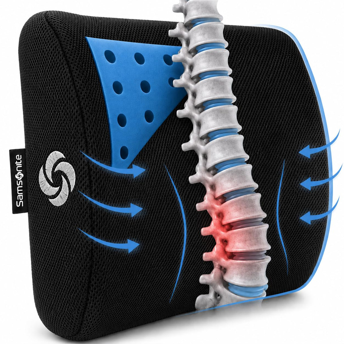 Samsonite Lumbar Support Pillow for Office Chair, Lower Back for...