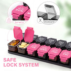 Extra Large Weekly Pill Organizer and AM/PM Medication Dispenser