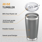 20oz Tumbler Bulk with Lid Stainless Steel Tumblers, 6 Pack