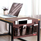 Zafit Bedside Storage Organizer - 6 Pockets, Table Cabinet Caddy for Remotes, Phone, Glasses (Grey) 6 Pockets-Grey