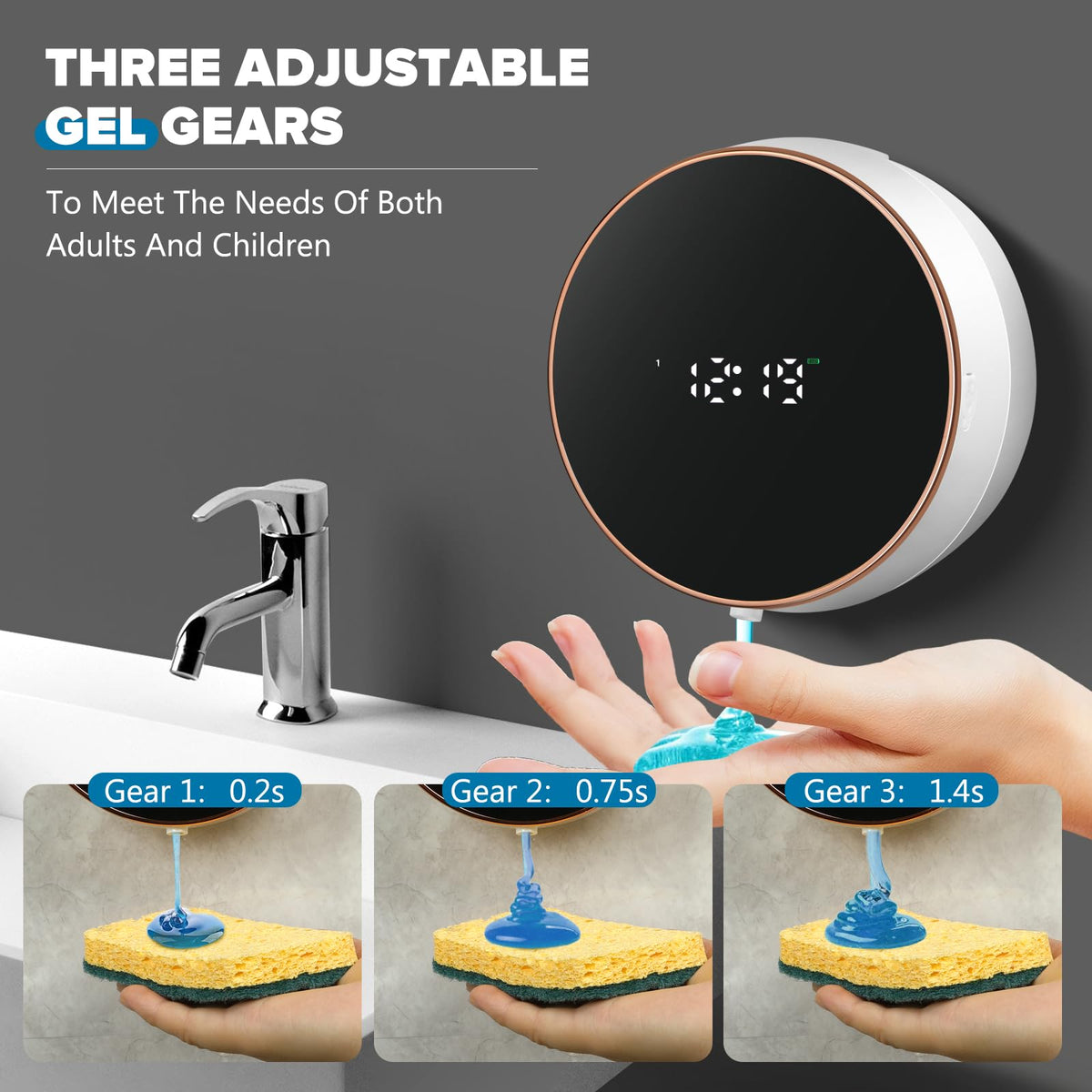 Monstake Automatic Soap Dispenser, Touchless Rechargeable Wall Mount Black foam