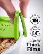 Kitchen Gizmo Snap N' Strain - Silicone Pasta Strainer Clip-On for Pots and Pans - Heat Resistant Colander for Vegetables and Noodles - Kitchen Gadgets for Cooking - Space-Saving Design - Gray 1