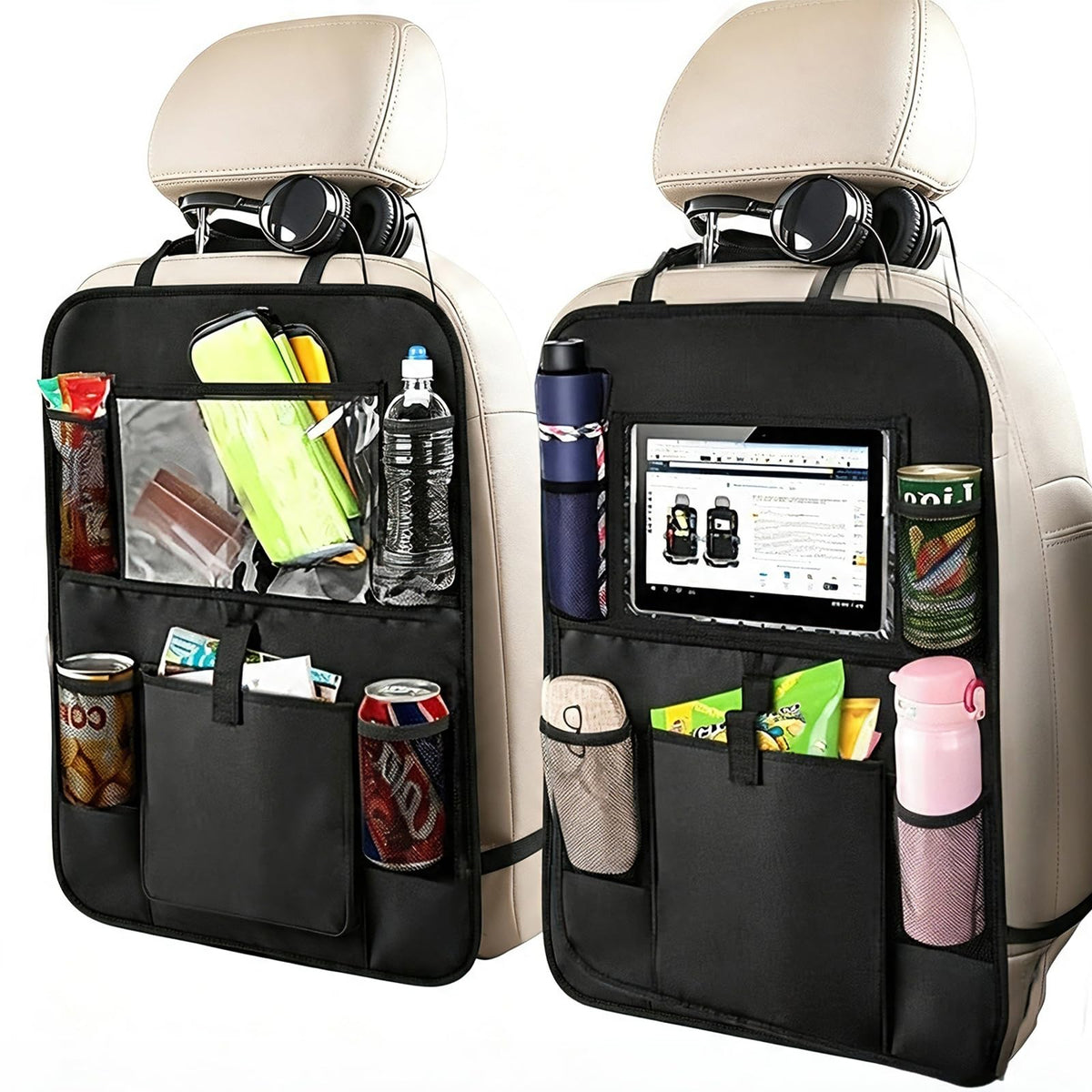 back seat car organizer for kids storage with Tablet Holder Kick Mats Cover