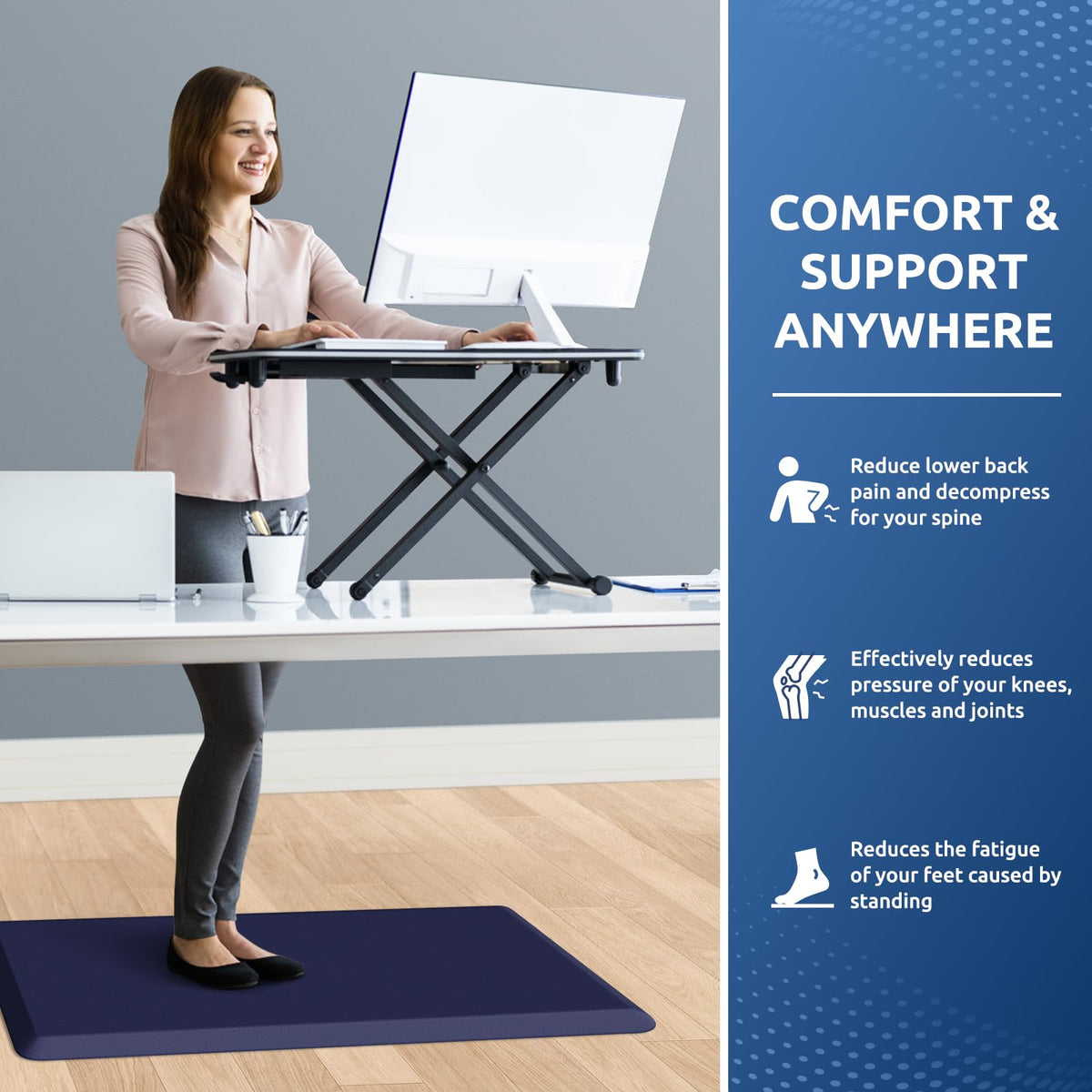 Kitchen Mat Cushioned Anti Fatigue Rug Standing and Comfort Floor Mats Chocolate 39"L x 17.3"W x 0.5"Th
