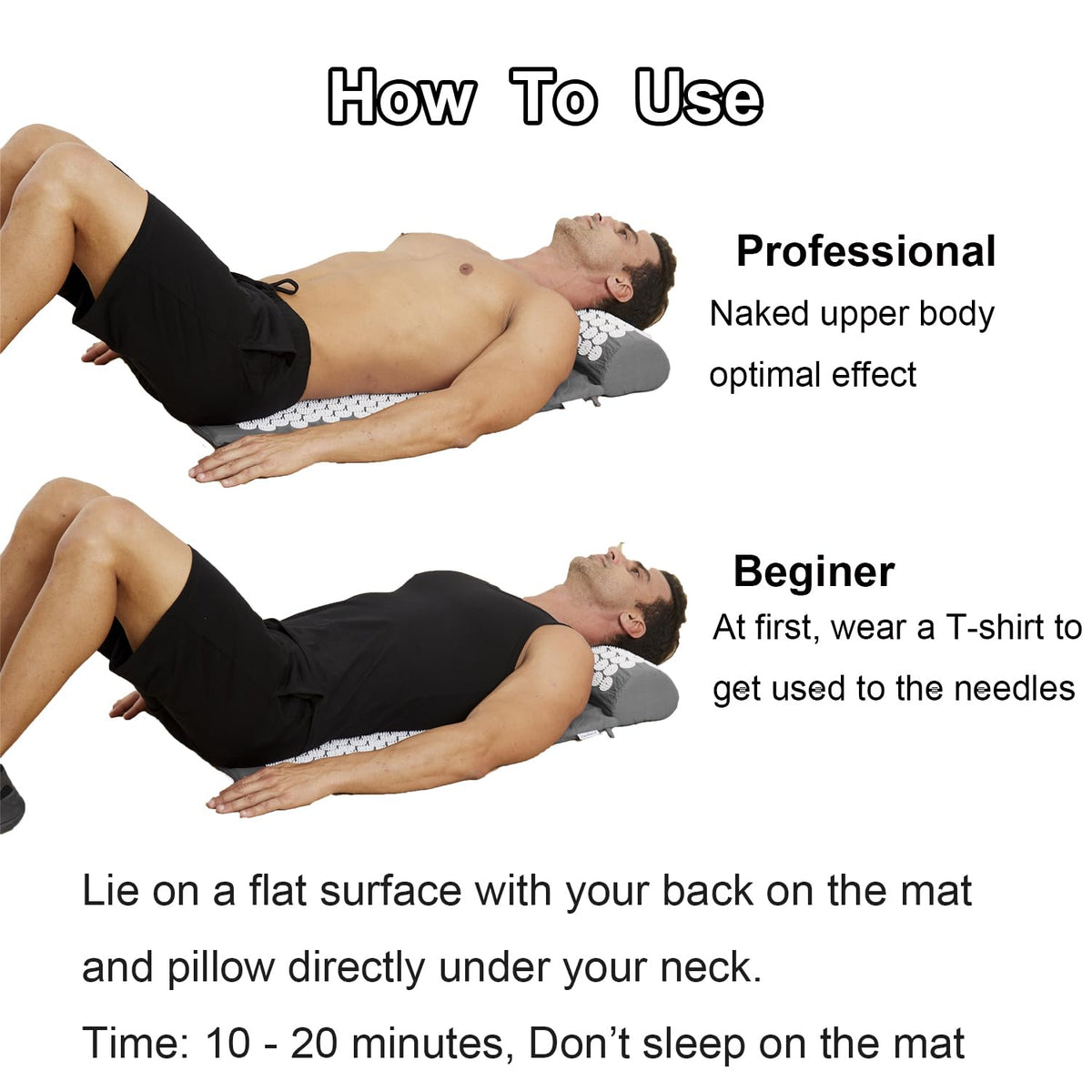 Acupressure Mat and Pillow Set with Carry Bag