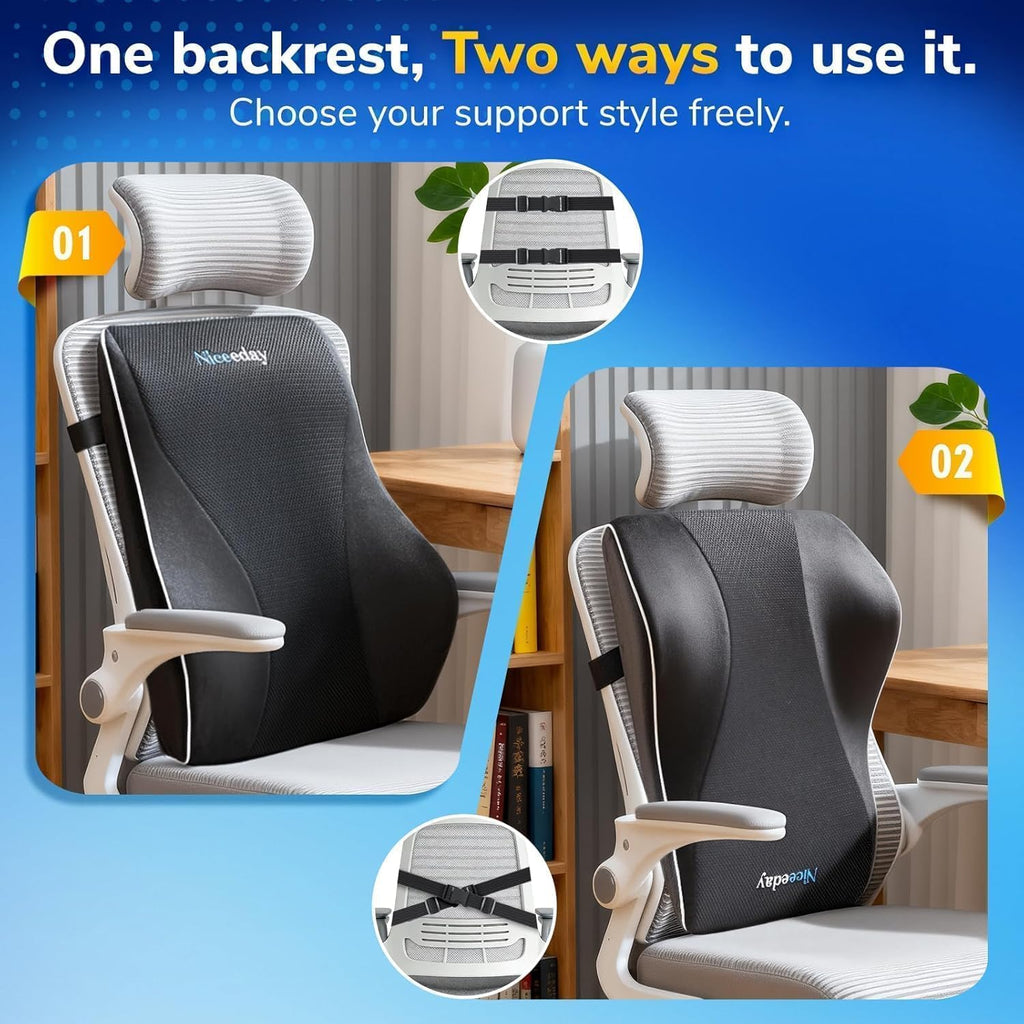 Niceeday Lumbar Support Pillow for Office Chair Car Back Pillow,...