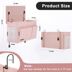 Bedside Caddy Bedside Storage Hanging Organizer for Bunk Dorm Bed Rail New Pink
